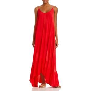 AQUA Maxi Cover Up Dress Red Size M New